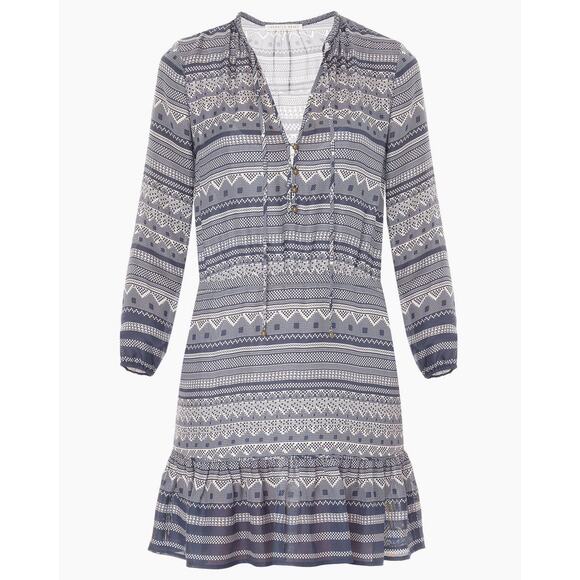 Veronica Beard Dresses & Skirts - Veronica Beard Agathe Dress Blue White Silk Size 0 Flounce Hem Lightweight Chic